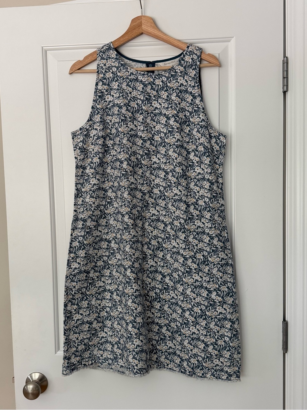 Garnet Hill Sleeveless Fringe Hem Dress Sz 8 100% Linen EUC - Picture 12 of 12